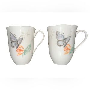 Lenox Butterfly‎ Meadow Set of 2 Coffee Mugs Eastern Tailed Blue Monarch